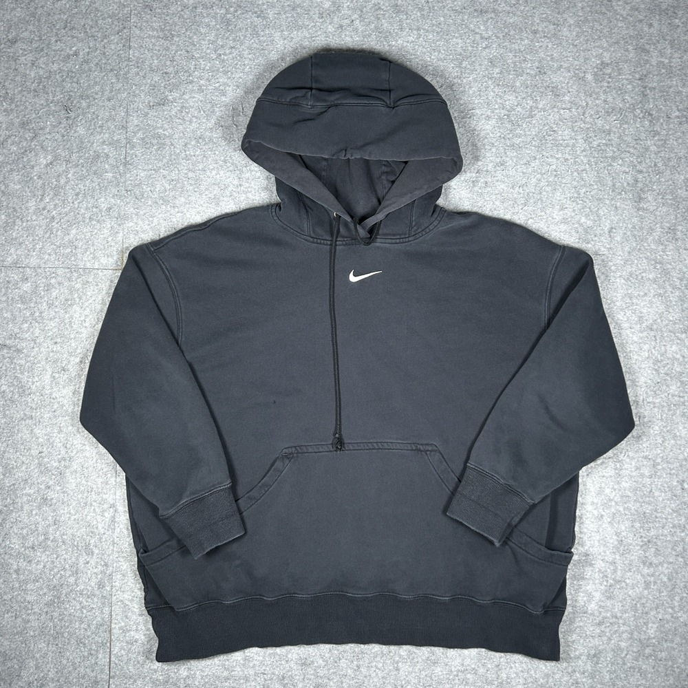 Nike DQ5860-010 Hoodie Unisex XL Washed Black Faded Center Swoosh Pullover